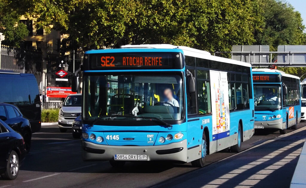 The bus is an efficient part of public transportation in Madrid