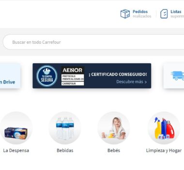 Carrefour Website Homepage with categories